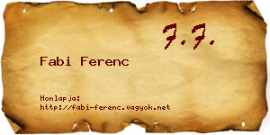 Fabi Ferenc névjegykártya